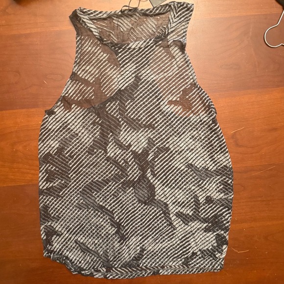 Terez tank Medium‎ racerback tissue thin lightweight black gray camo - Picture 1 of 8